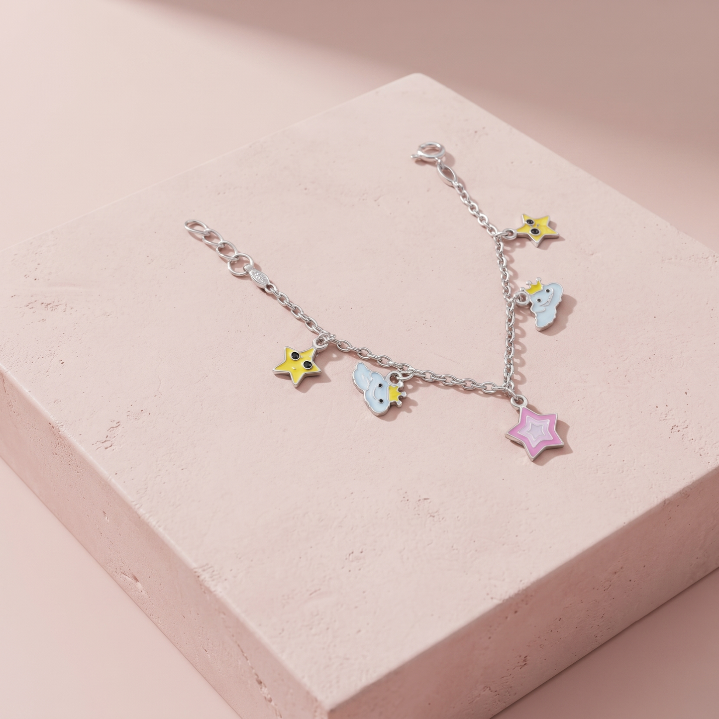 Silver Stars & Clouds Baby Bracelet