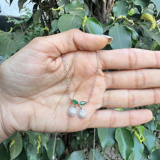 Silver Cherry Necklace