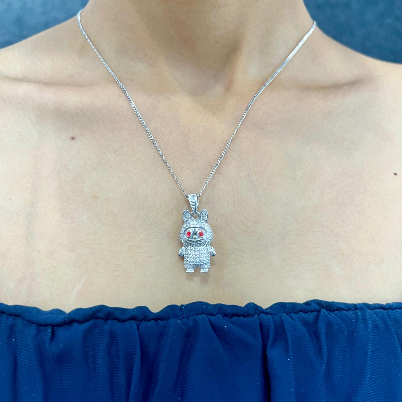 Silver Labubu Necklace