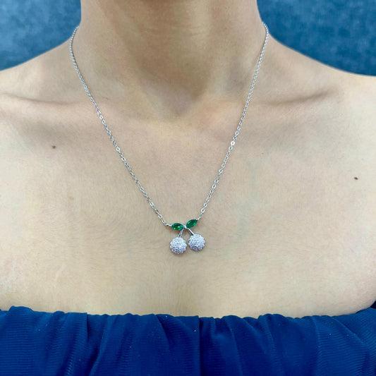 Silver Cherry Necklace