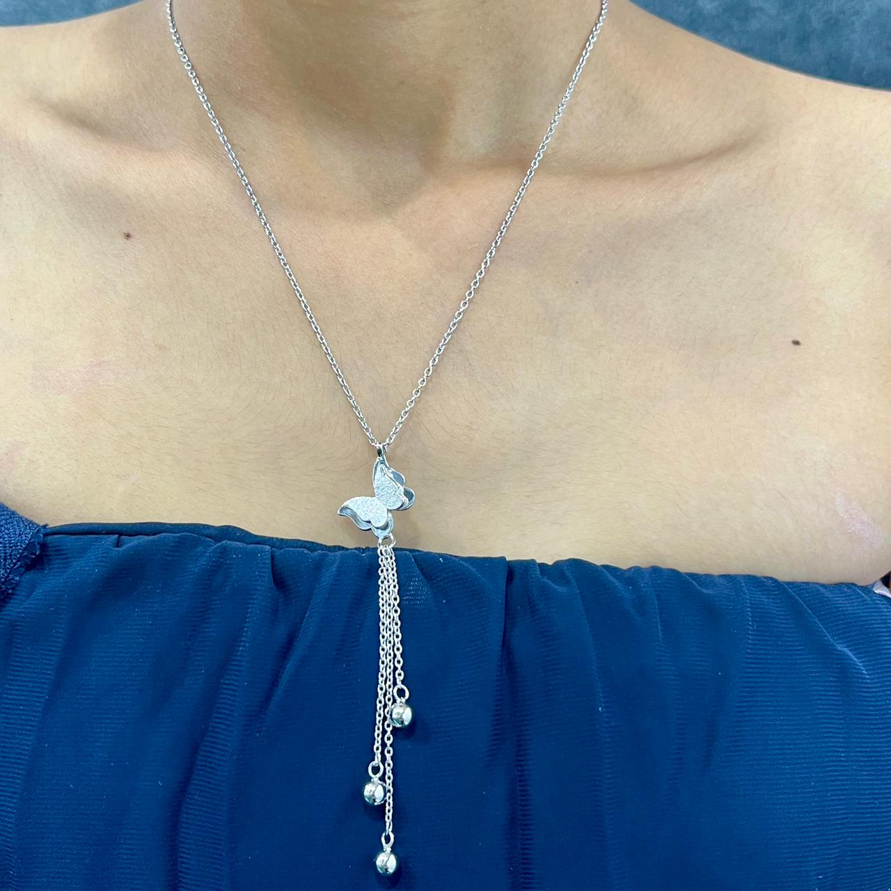 Silver Butterfly Effect Necklace