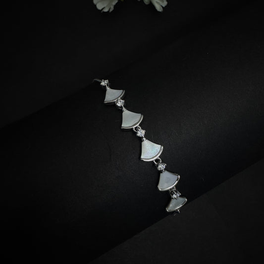 Silver Fan Charm Bracelet