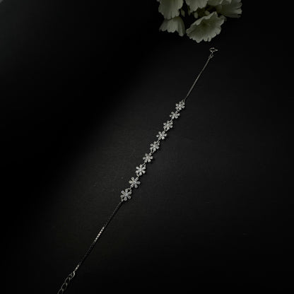 Silver Garden of Diamonds Bracelet