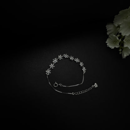 Silver Garden of Diamonds Bracelet