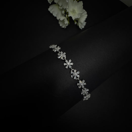 Silver Garden of Diamonds Bracelet