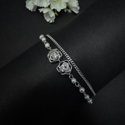Silver Rose Bracelet