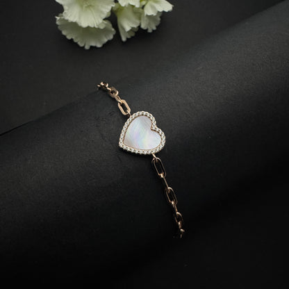 Rose Gold Plated Heart Link Bracelet