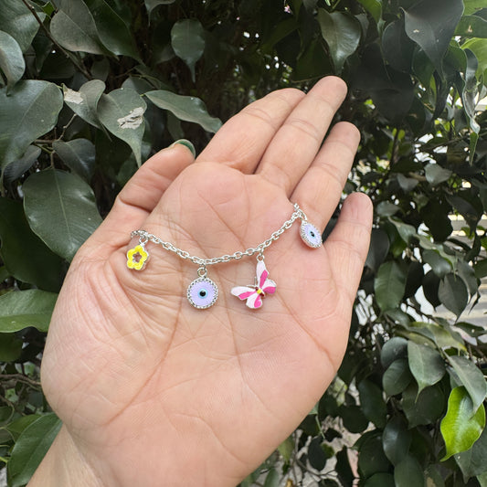 Silver Butteffly Garden Baby Bracelet