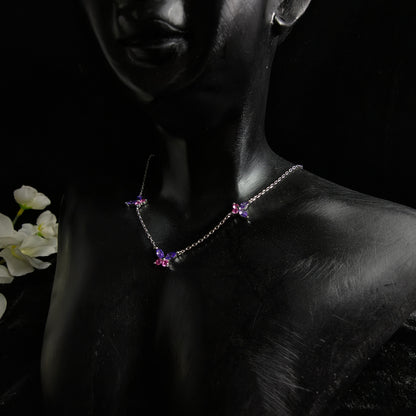 Silver Lilac Wings Necklace