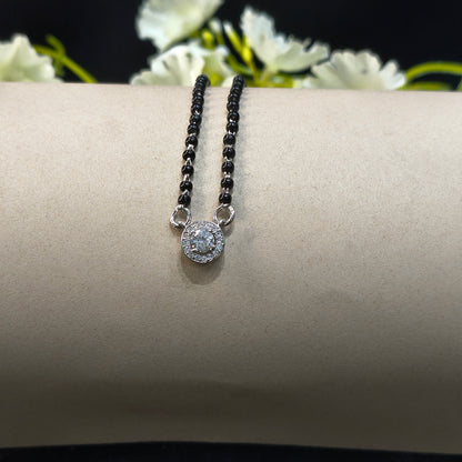 Silver White Stone Mangalsutra