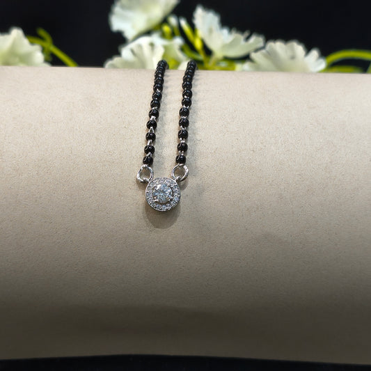 Silver White Stone Mangalsutra