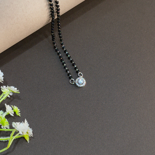 Silver White Stone Mangalsutra
