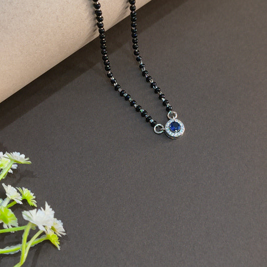 Silver Blue Stone Mangalsutra