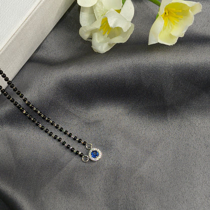 Silver Blue Stone Mangalsutra
