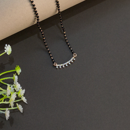 RoseGold Plated Silver Crown Mangalsutra