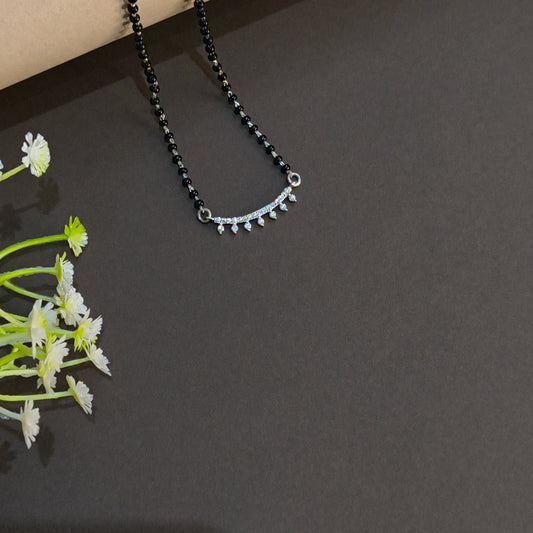 Silver Crown Pendant Mangalsutra