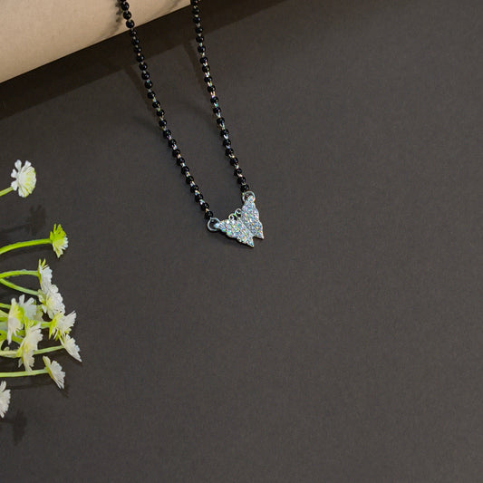 Silver Butterfly Pendant Mangalsutra