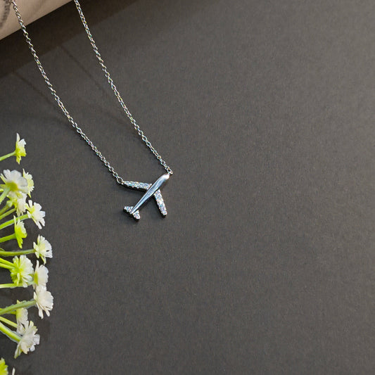 Silver Airplane Pendant