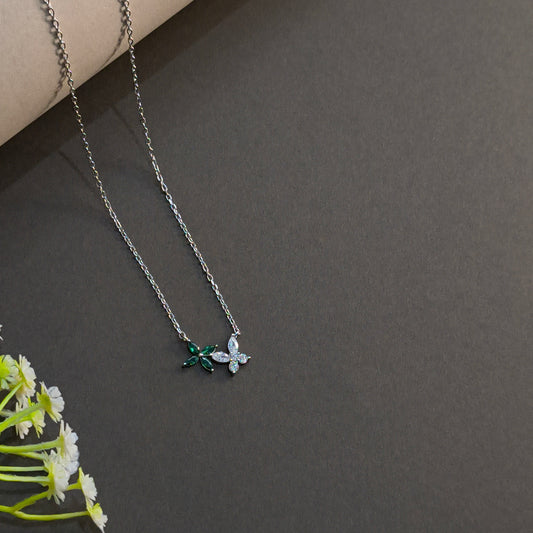 Silver Twin Flower Pendant