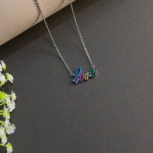 Silver Scrabble Love Pendant