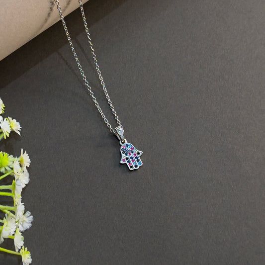 Silver Mystic Hamsa Pendant