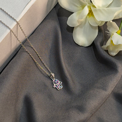 Silver Mystic Hamsa Pendant