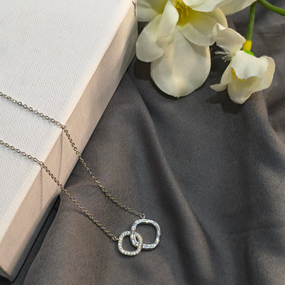 Silver Interlock Circles Pendant