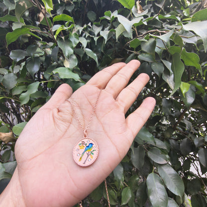 Rose Gold Plated Bird Coin Pendant