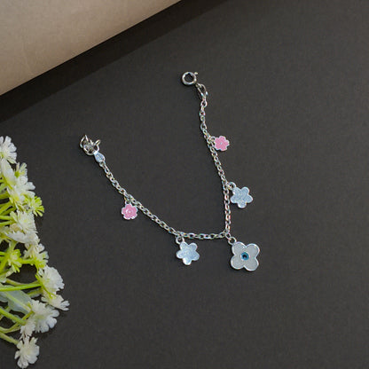 Silver Flower Charm Baby Barcelet