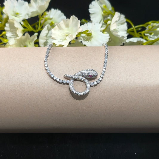Silver Serpent Knot Bracelet