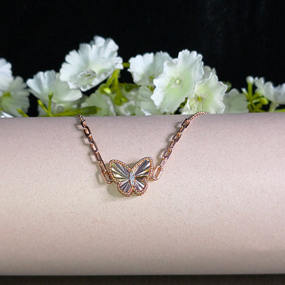 Rose Gold Plated Silver Modern Butterfly Bracelet