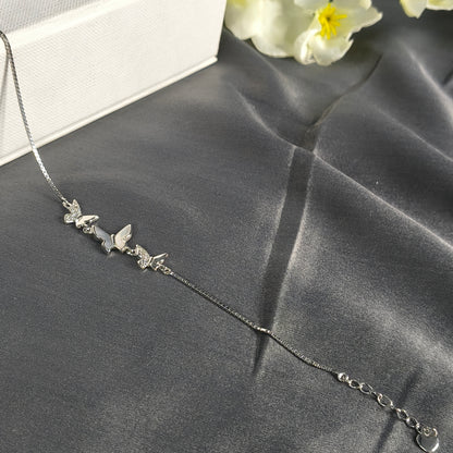 Silver Crystal Butterfly Friendship Bracelet
