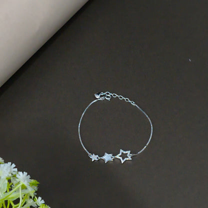 Silver Star Cluster Bracelet