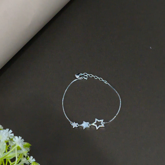Silver Star Cluster Bracelet