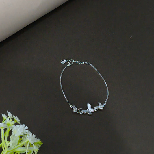 Silver Crystal Butterfly Friendship Bracelet