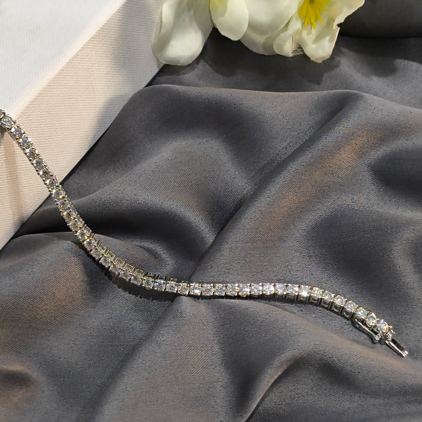 Silver BB Tennis Bracelet