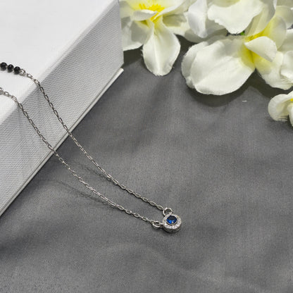 Silver Blue Stone With Chain Mangalsutra
