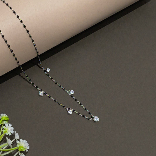 Silver Heart Glow Mangalsutra