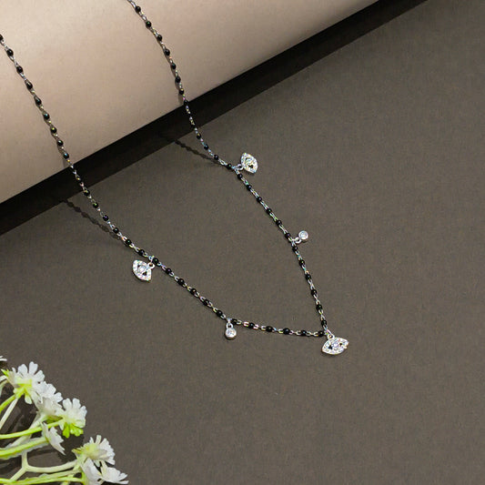 Silver Elegant Evileye & Spark Mangalsutra