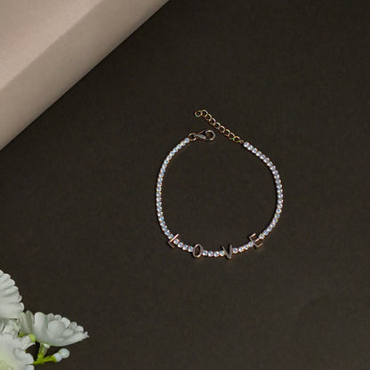 Rose Gold Plated Silver LOVE Bracelet