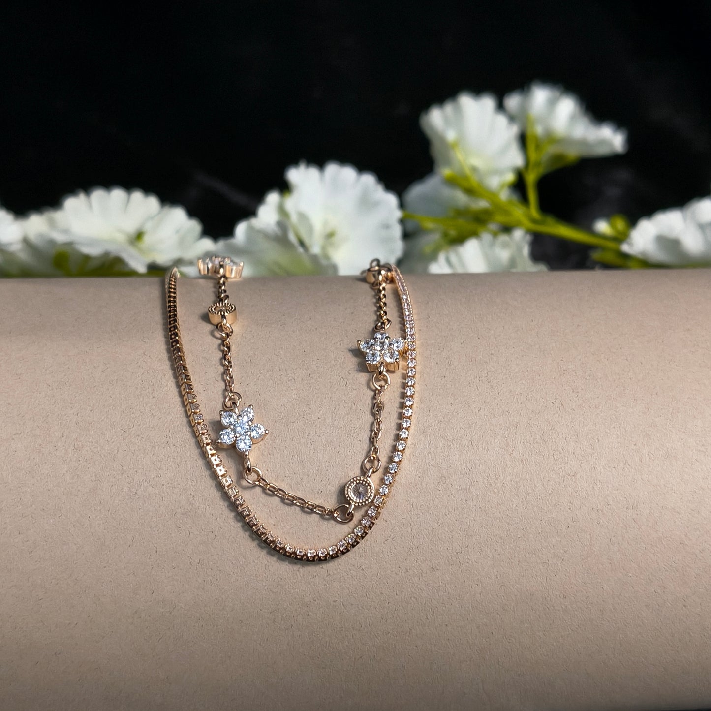 Rose Gold Plated Double Layer Star Bracelet