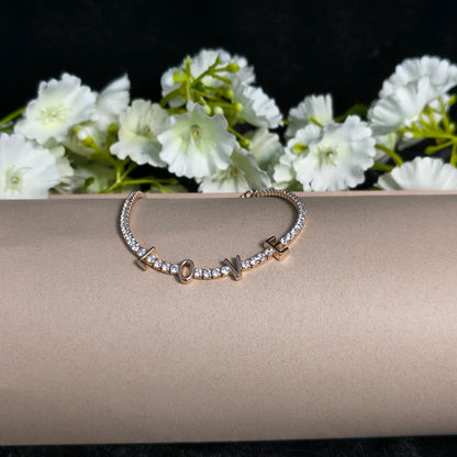 Rose Gold Plated Silver LOVE Bracelet
