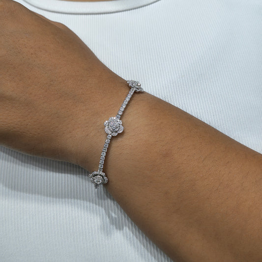 Silver Multiple Rose Bracelet
