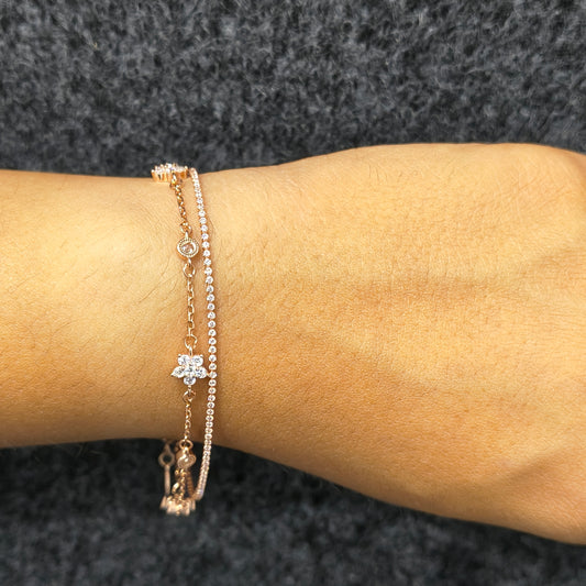 Rose Gold Plated Double Layer Star Bracelet