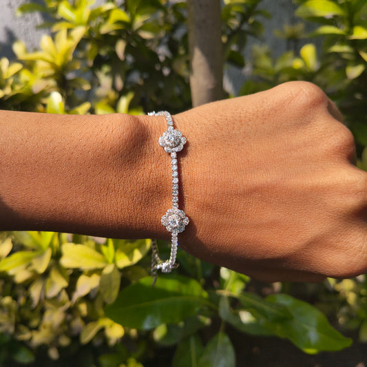 Silver Multiple Rose Bracelet