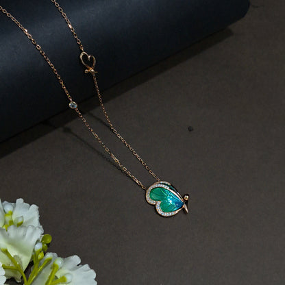 Rose Gold Plated Forest Wings Necklace