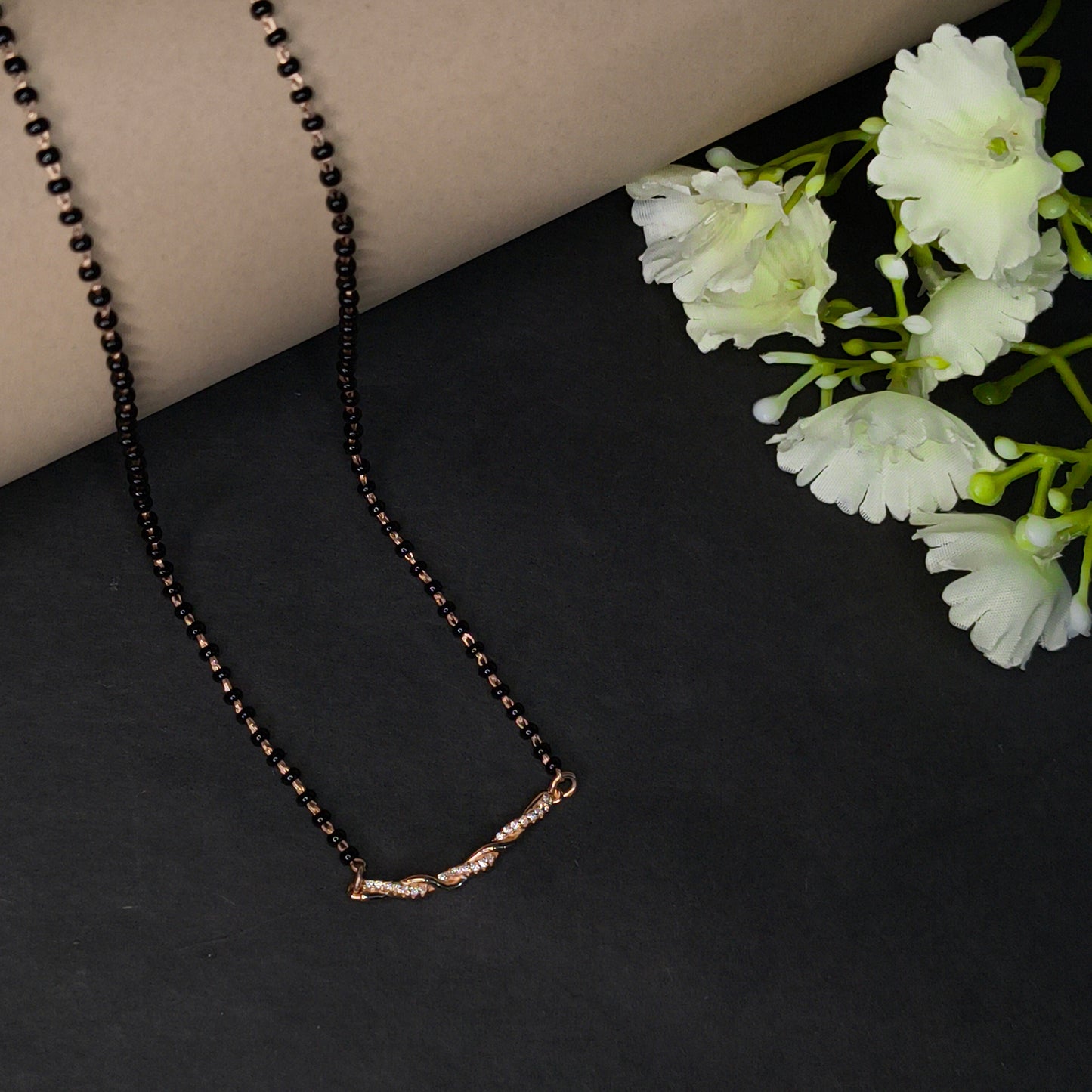 Rose Gold Plated Silver Minimalist Daily Wear Mangalsutra