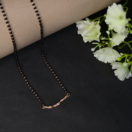 Rose Gold Plated Silver Minimalist Daily Wear Mangalsutra