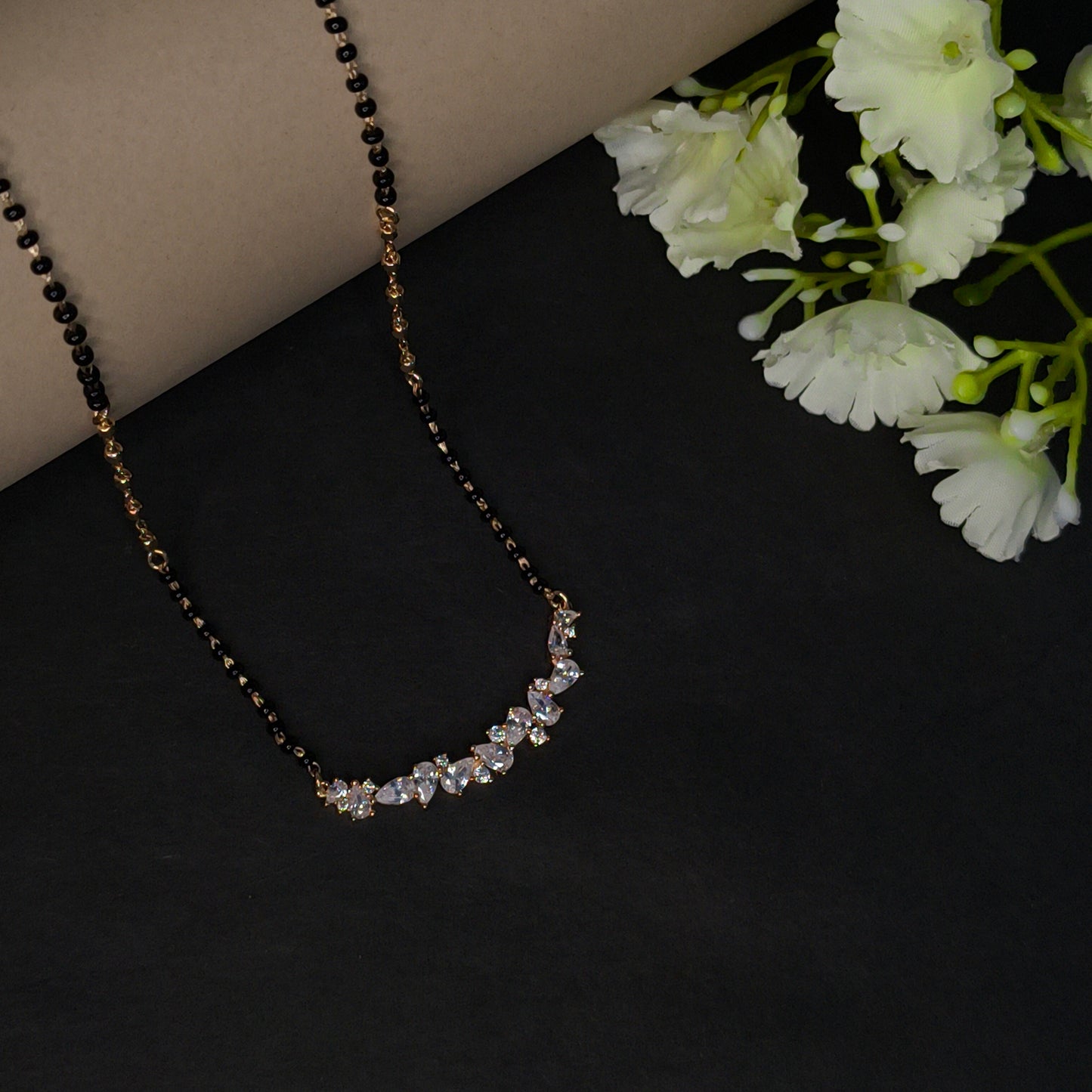 Rose Gold Plated Silver Drop Mangalsutra