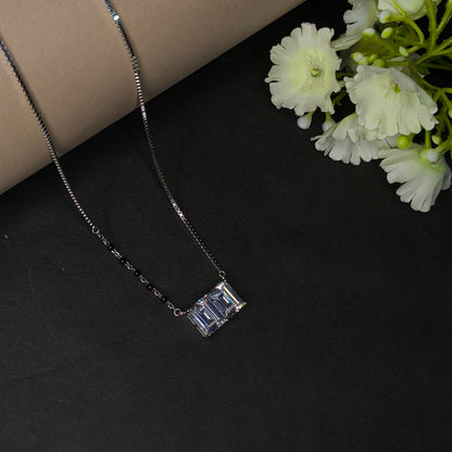 Silver Twin Diamond Mangalsutra